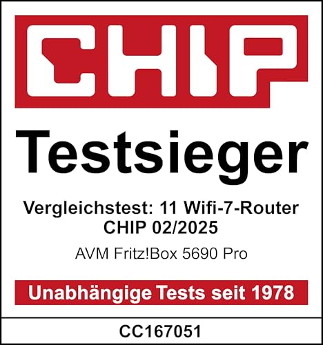 FRITZ!Box 5690 Pro – Wi-Fi 7 Triband Router für Glasfaser & DSL, bis 18,5 GBit/s, Mesh, DECT
