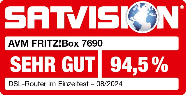 FRITZ!Box 7690 – Wi-Fi 7 DSL-Router (5.760 + 1.376 MBit/s, VDSL-Supervectoring, Mesh, DECT, DE-Version)