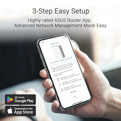 ASUS ZenWiFi BT10 WiFi 7 Tri-Band Router (18 Gbps, 275 m² Abdeckung, 2x 10G-Port, AiMesh, VPN, Kindersicherung, Weiß)