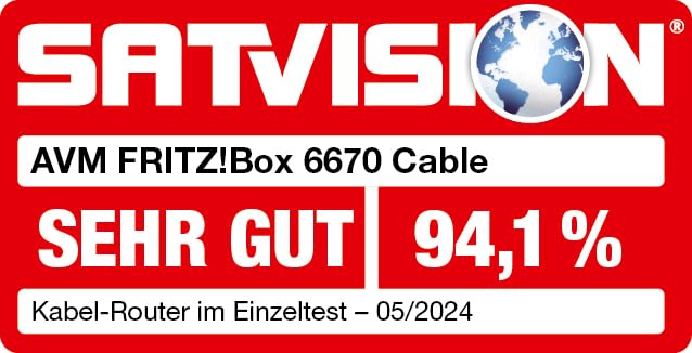 FRITZ!Box 6670 Cable – Wi-Fi 7 Kabelrouter (DOCSIS 3.1, bis 2.880 MBit/s, 2,5G LAN, Zigbee)