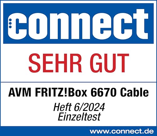 FRITZ!Box 6670 Cable – Wi-Fi 7 Kabelrouter (DOCSIS 3.1, bis 2.880 MBit/s, 2,5G LAN, Zigbee)