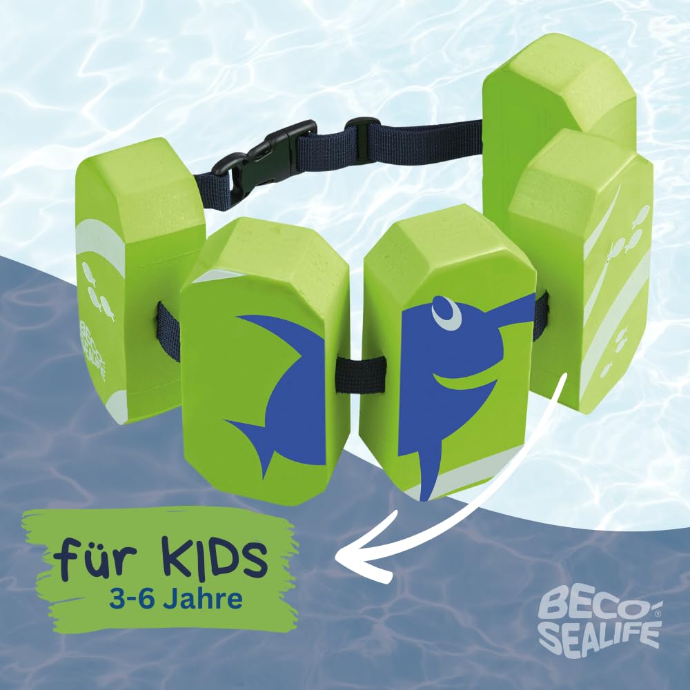 BECO Schwimmgürtel Kinder 3-6 Jahre, einstellbare Schwimmhilfe für Kinder mit 5 Blockelementen & Sicherheitsverschluss