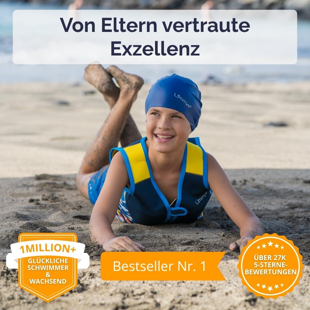 Limmys Premium Schwimmweste für Kinder – Moderne Schwimmhilfe für Jungen, Mädchen und Kleinkinder – Mit praktischer Tragetasche