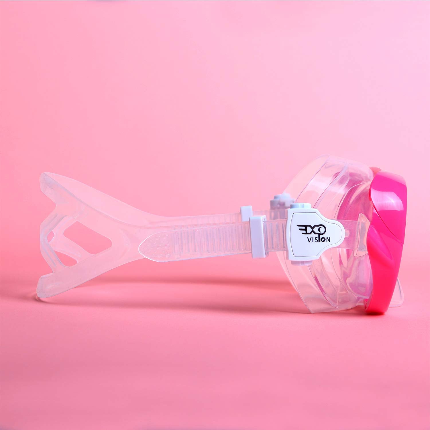 Kinder Taucherbrille 180° Panorama Kind Schnorchelmaske, Anti Nebel Tauchmaske gehärtetes Glas Schwimmmaske Junge Silikon Tauchermaske Mädchen Schwimmbrille mit Nasenabdeckung 4-16 (Rosa)