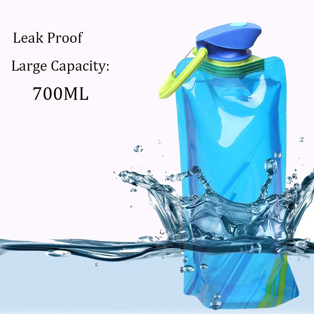 YoMaris Unisex Adult 700ML Faltbare Set von 3 mit CE, ROHS Zertifikate, Zusammenklappbare Flexible Wiederverwendbare Wasserflasche zum Wandern