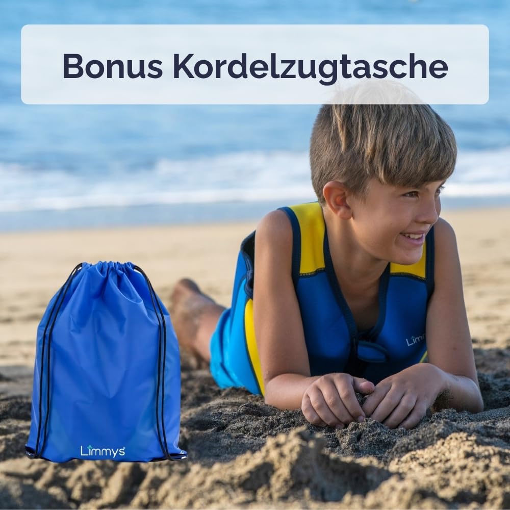 Limmys Premium Schwimmweste für Kinder – Moderne Schwimmhilfe für Jungen, Mädchen und Kleinkinder – Mit praktischer Tragetasche