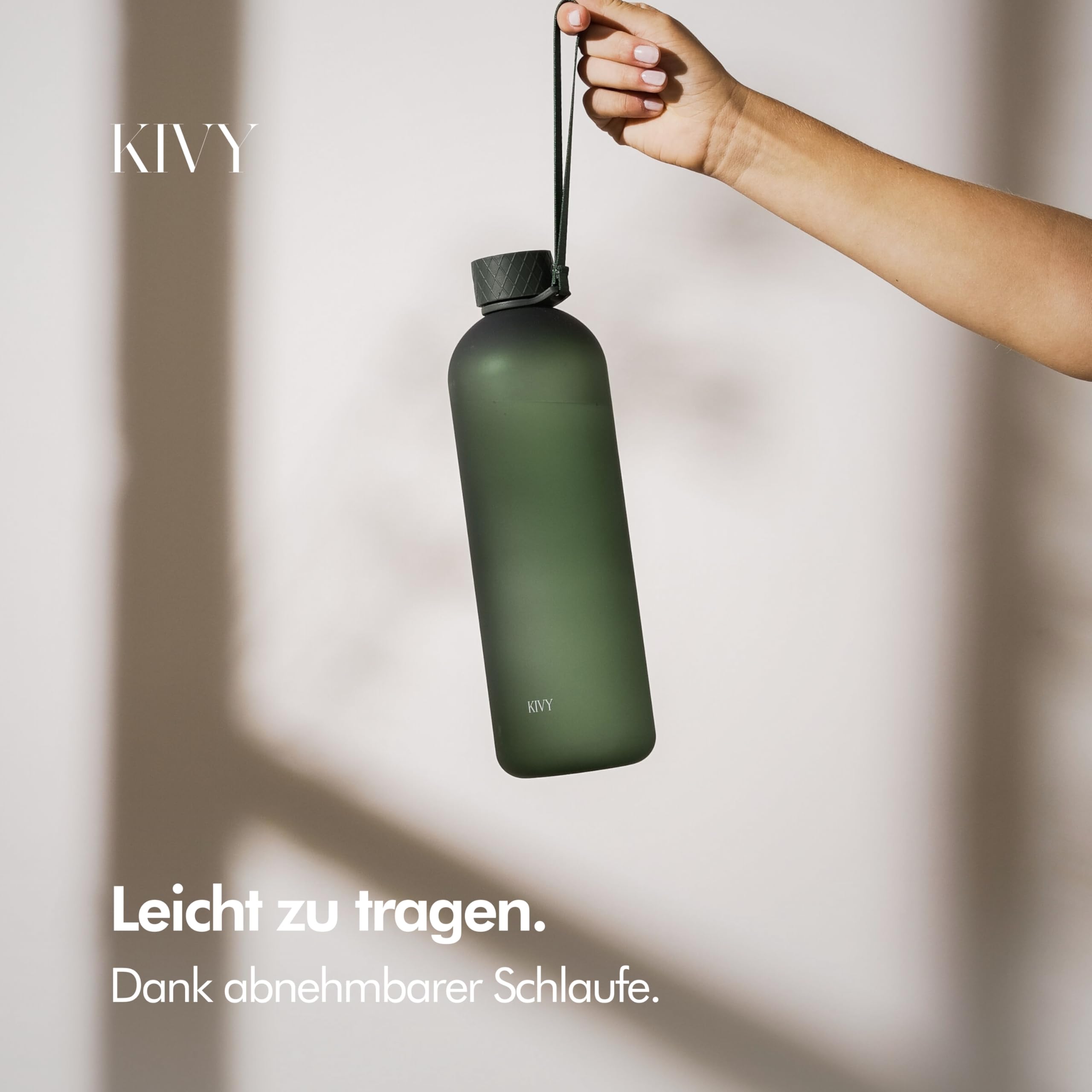 KIVY Trinkflasche 1,5 Liter- Kohlensäure geeignet & Auslaufsicher - Für Sport, Schule & Büro - Sport Trinkflasche Gym - Wasserflasche 1,5 Liter