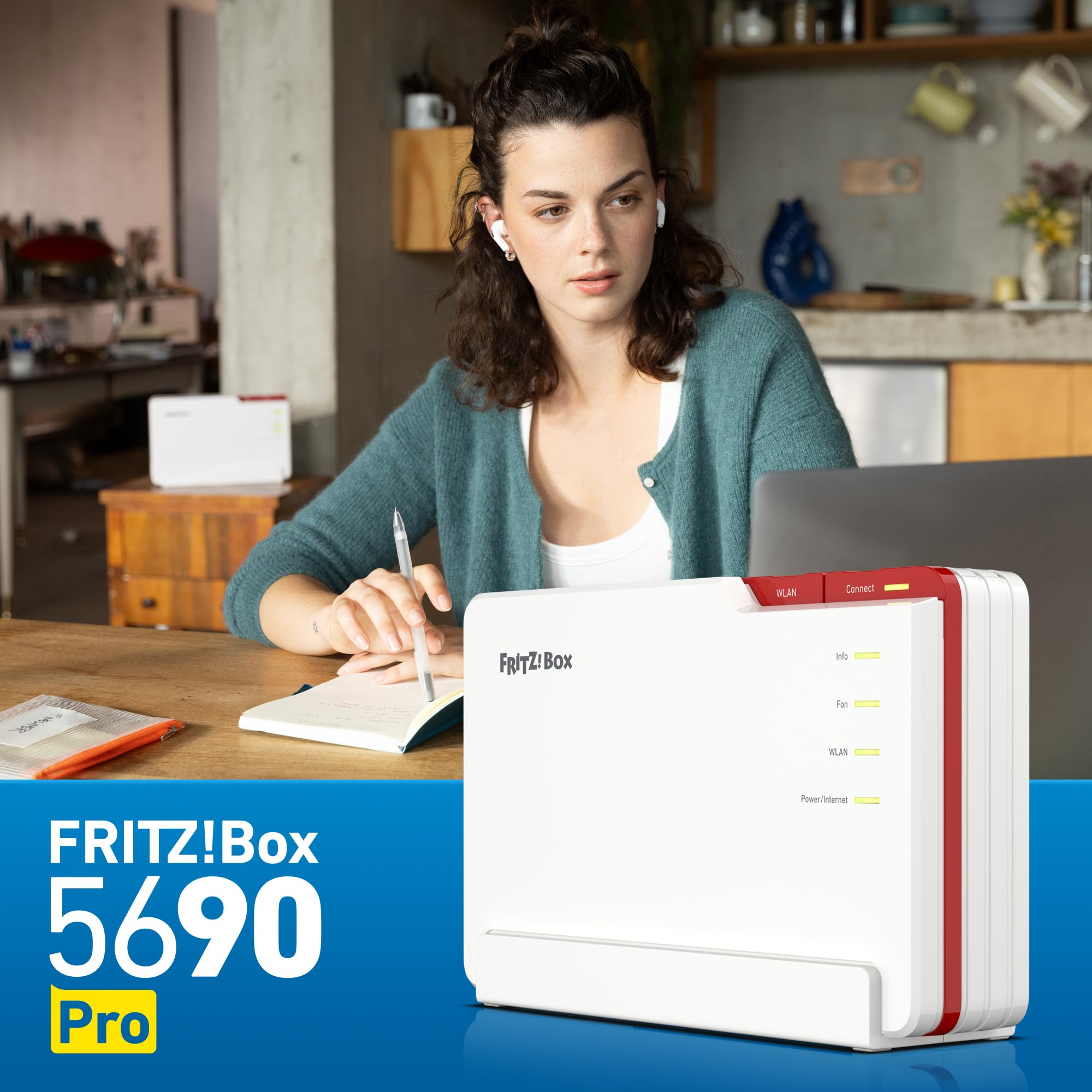 FRITZ!Box 5690 Pro – Wi-Fi 7 Triband Router für DSL & Glasfaser, bis 18,5 GBit/s, Mesh, DECT, International