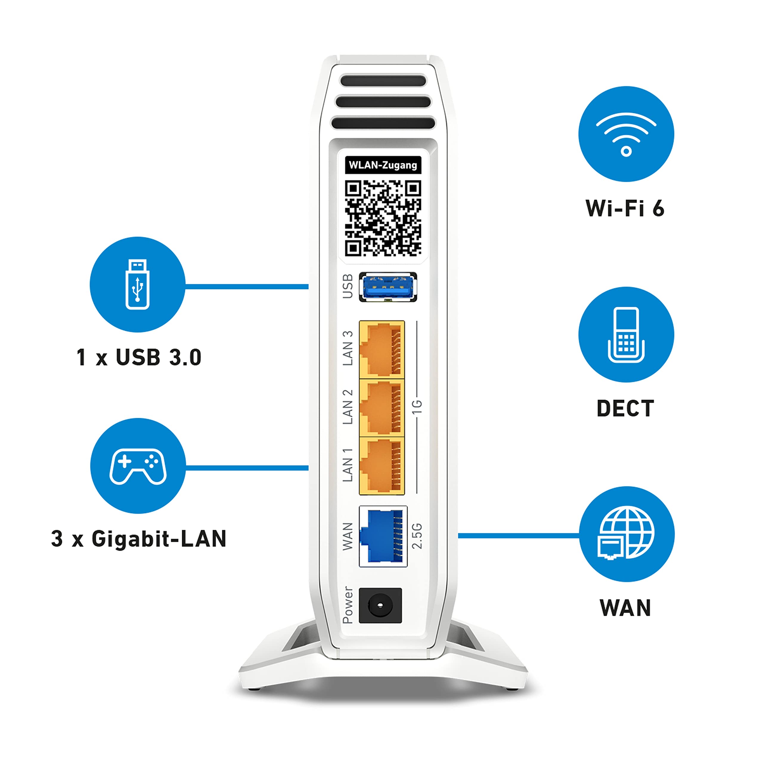 FRITZ!Box 4060 Wi-Fi 6 Mesh Router – 4800 + 1200 MBit/s, 3x LAN, DECT, USB 3.0