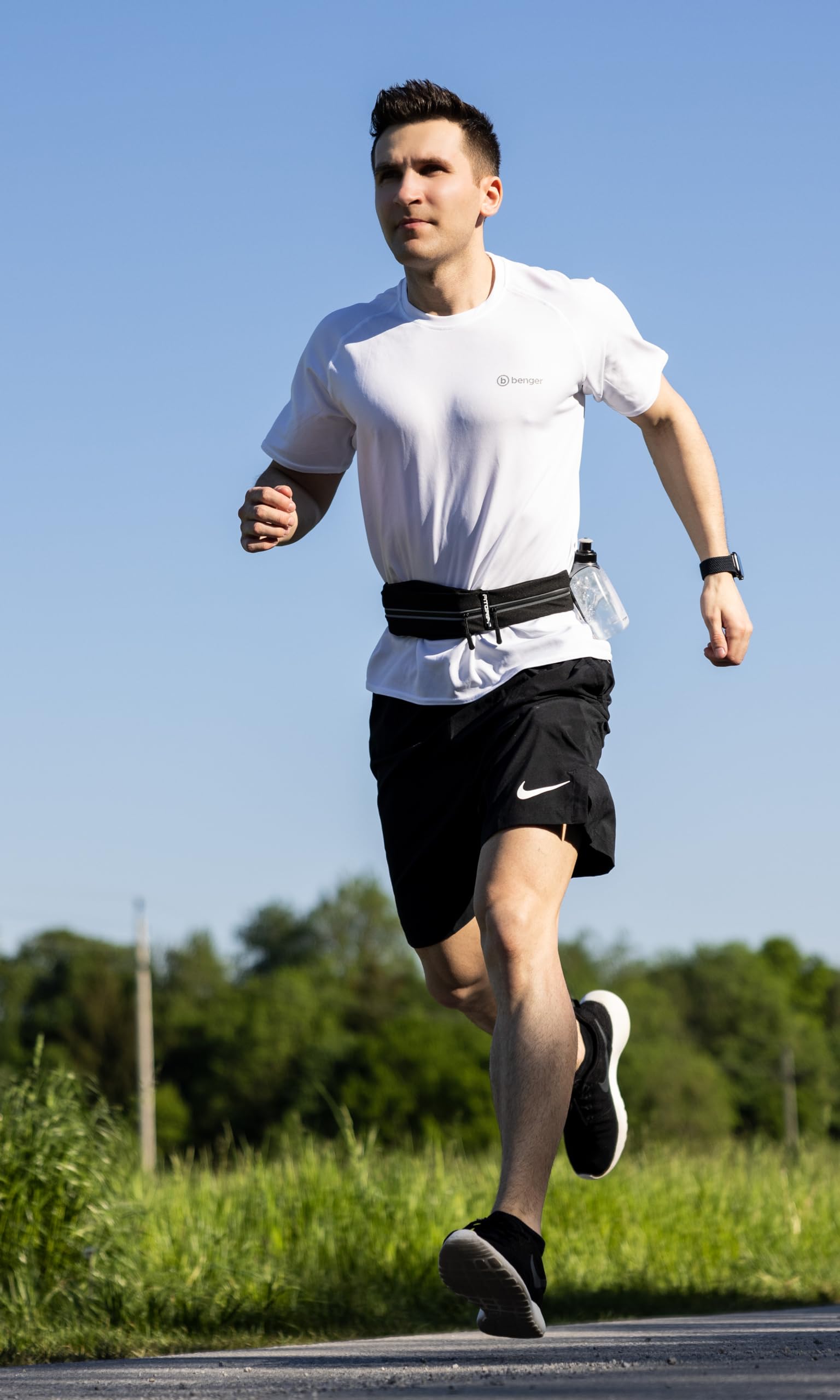Fitgriff® Laufgürtel für Handy - Lauftasche Jogging, Hüfttasche, Sportgürtel, Running Belt zum Joggen, Laufen, Sport, Fitness - passend