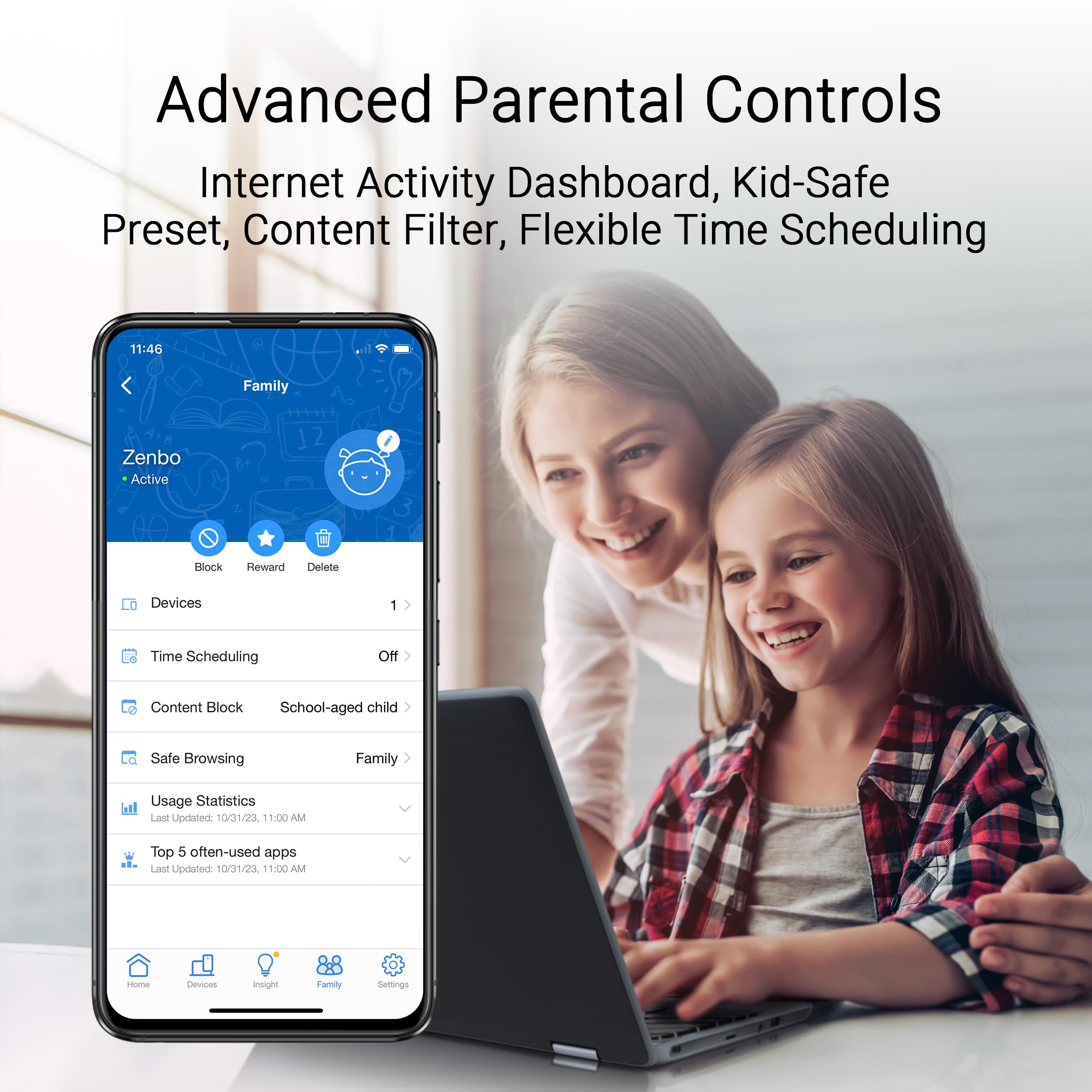 ASUS ZenWiFi BT10 WiFi 7 Tri-Band Router (18 Gbps, 275 m² Abdeckung, 2x 10G-Port, AiMesh, VPN, Kindersicherung, Weiß)