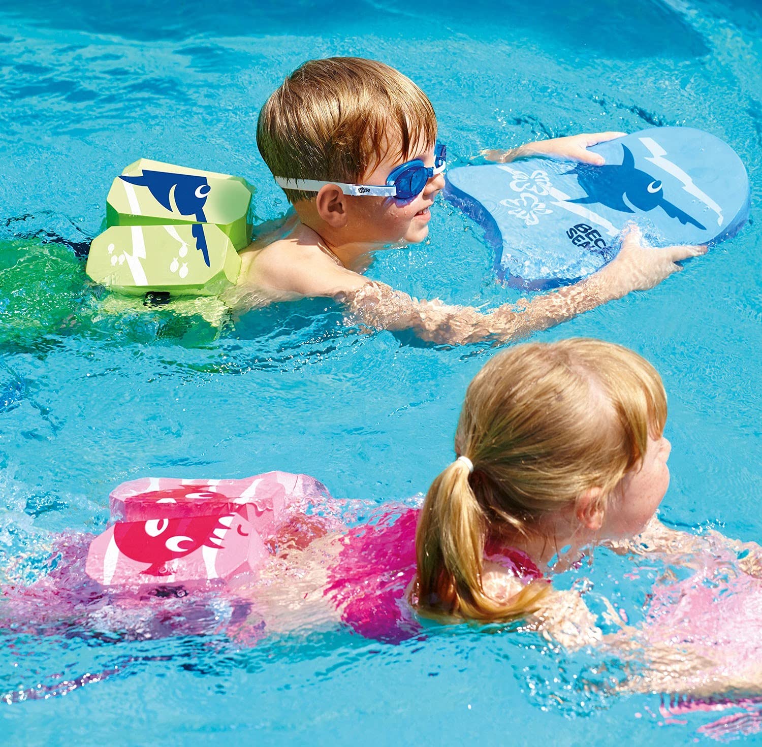 BECO Schwimmgürtel Kinder 3-6 Jahre, einstellbare Schwimmhilfe für Kinder mit 5 Blockelementen & Sicherheitsverschluss