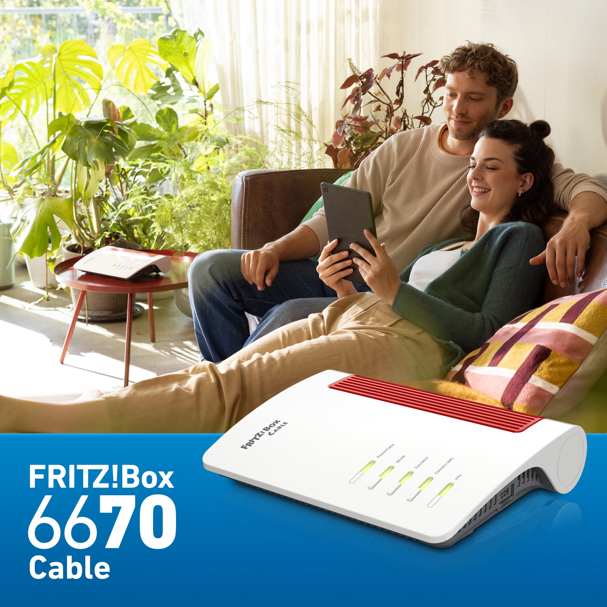 FRITZ!Box 6670 Cable – Wi-Fi 7 Kabelrouter (DOCSIS 3.1, bis 2.880 MBit/s, 2,5G LAN, Zigbee)