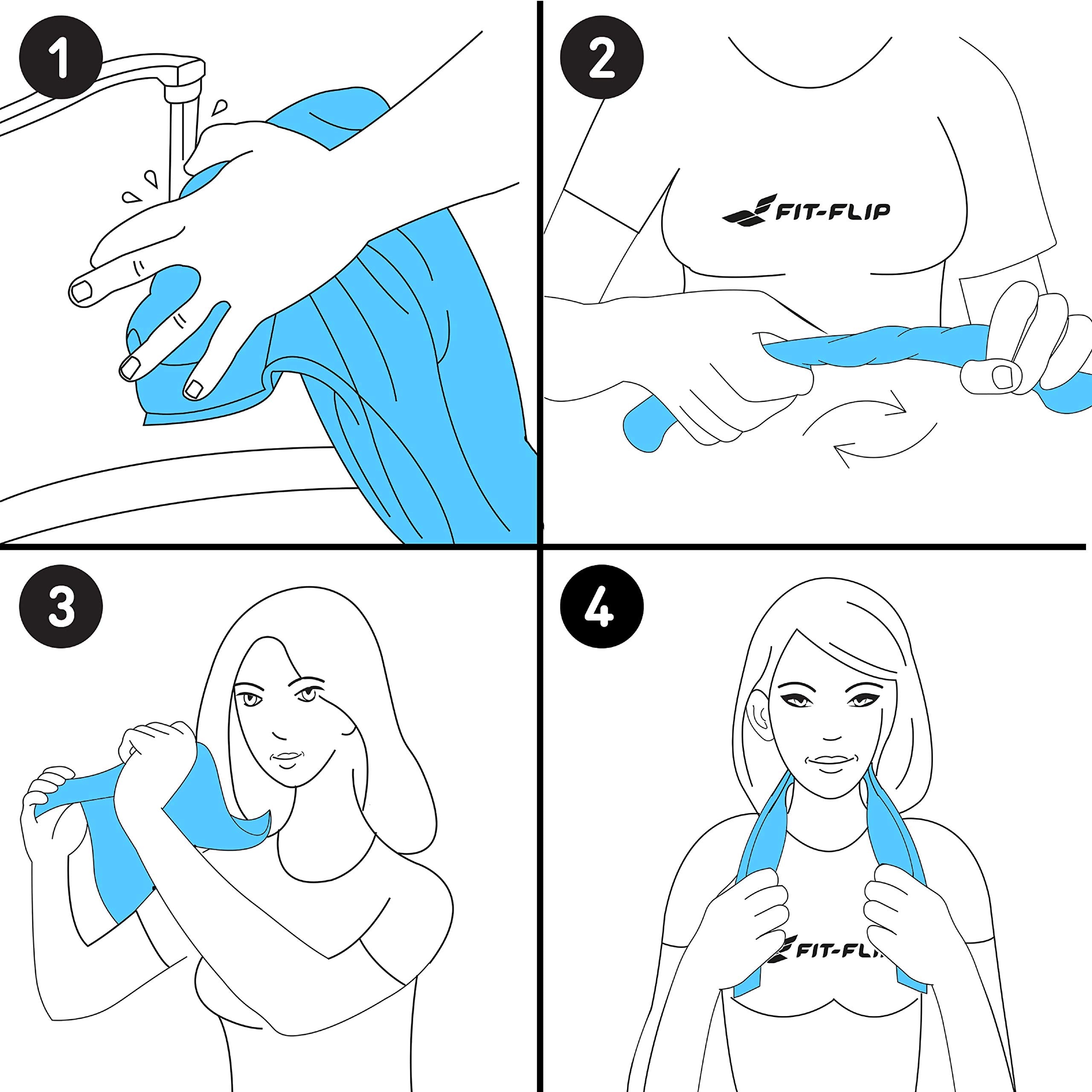 Fit-Flip Kühlendes Handtuch - Ice Cooling Towel und mikrofaser Kühltuch – kühlende Handtücher für Nacken und Hals - Airflip cool Towel für Fitness