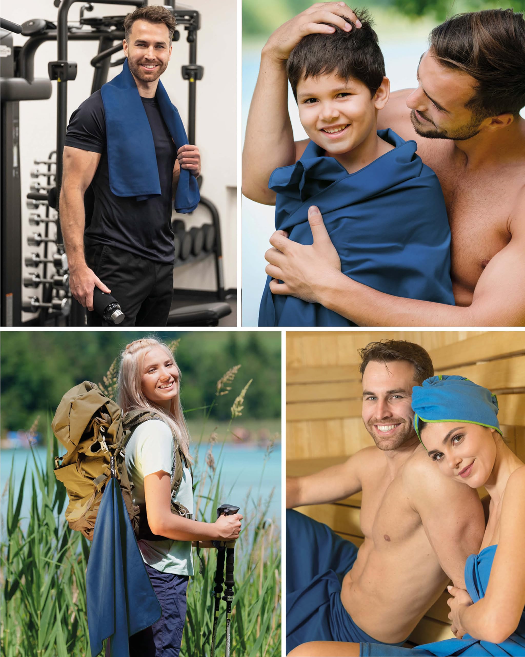 Fit-Flip Mikrofaser Handtuch - kompakte Microfaser Handtücher - ideal als Sporthandtuch, Reisehandtuch, Strandtuch - schnelltrocknend und leicht