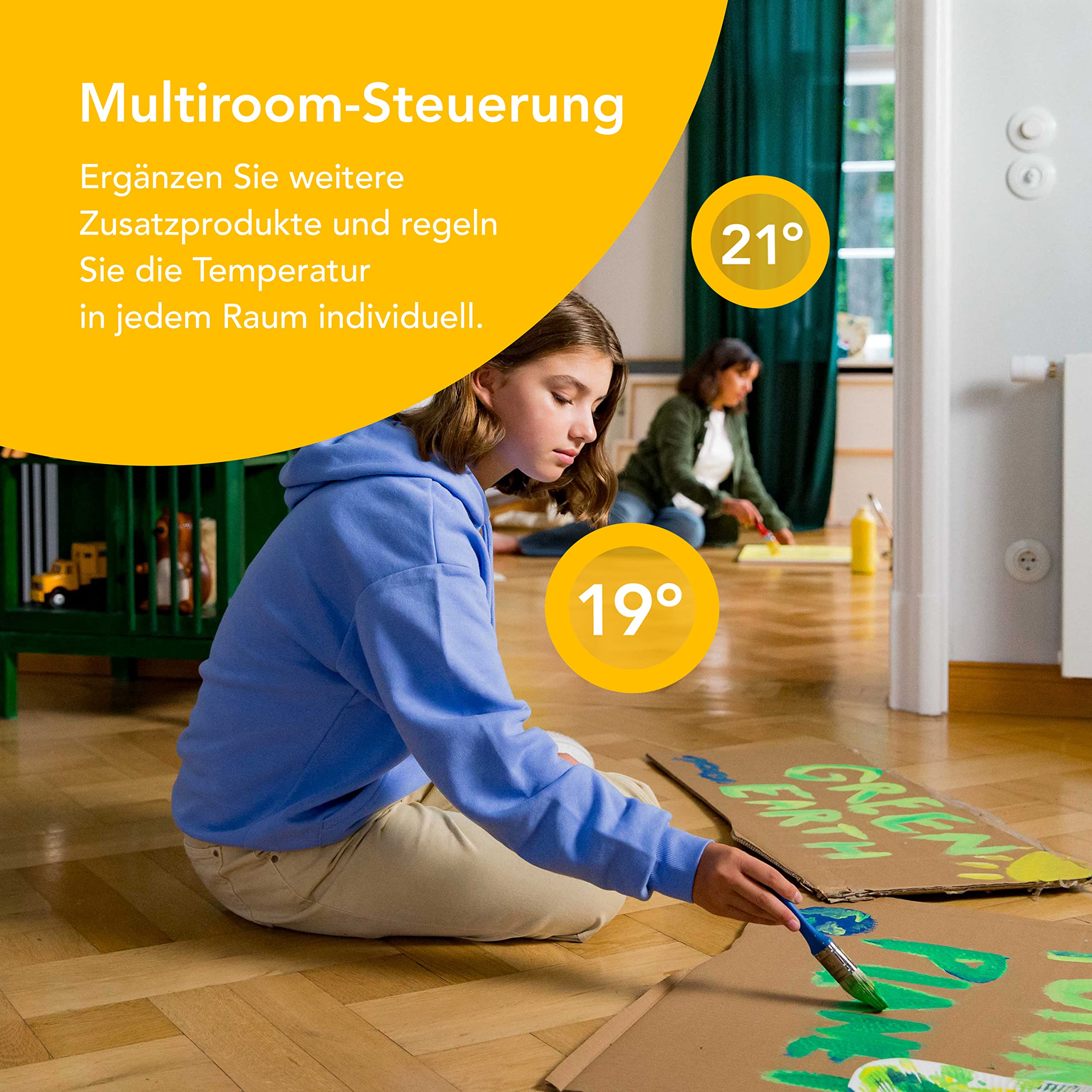 tado° V3+ Funk Thermostat Starter Kit mit Standfuß | Smarte Heizungssteuerung für Boiler | WLAN, Alexa, Siri & Google Assistant kompatibel