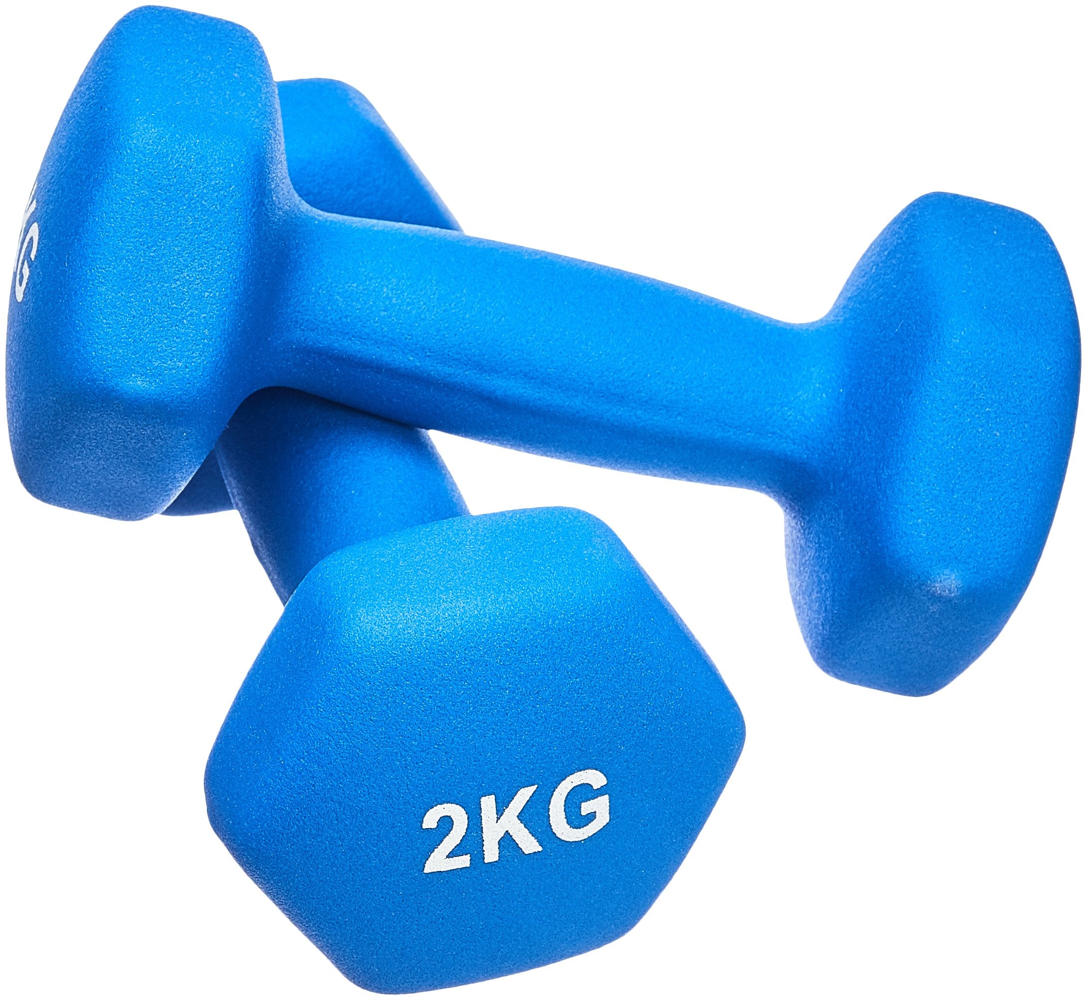 Amazon Basics Neopren Hanteln Gewichte, Türkis, 4 kg, (2er-Set), 2 x 2 kg