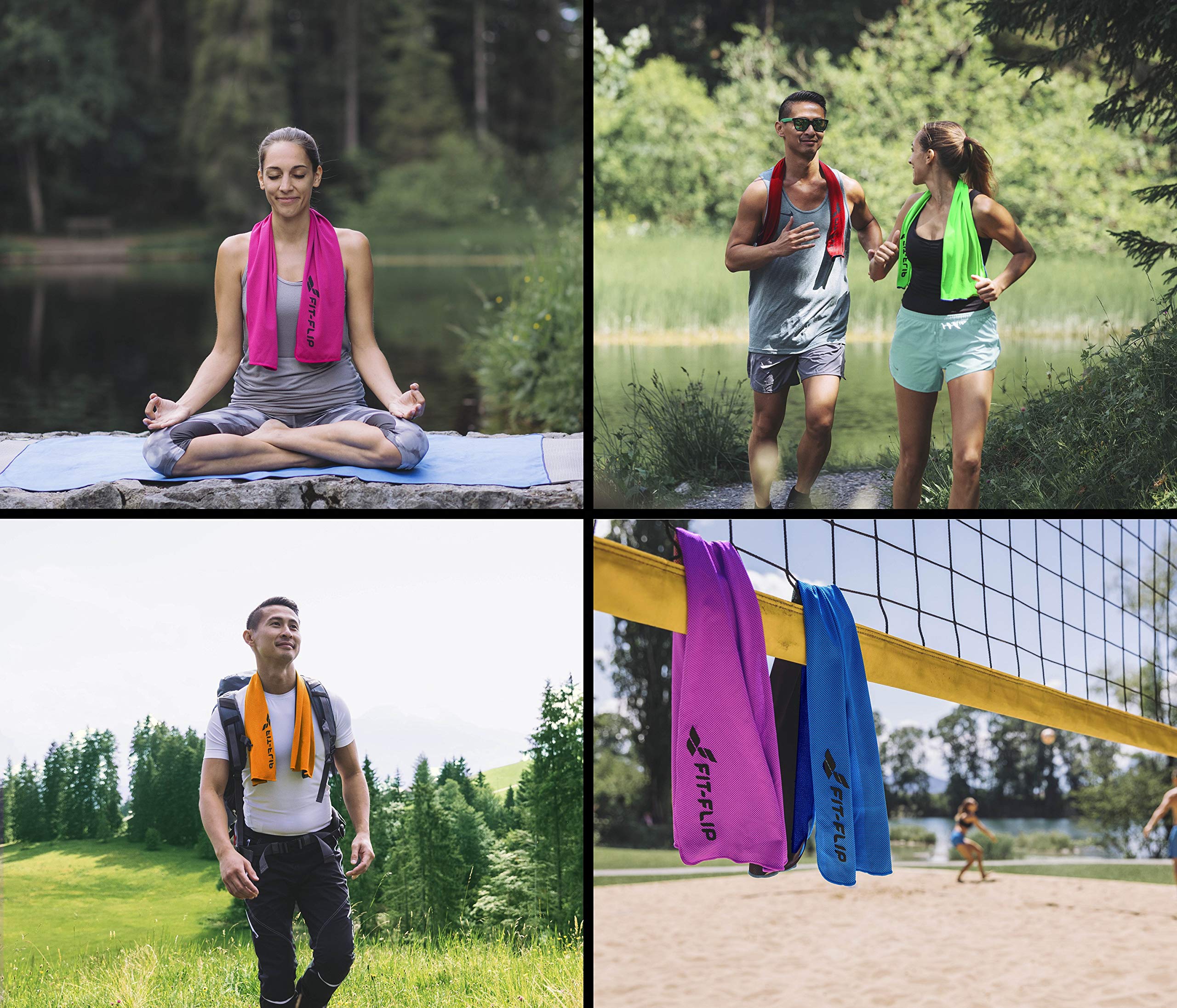 Fit-Flip Kühlendes Handtuch - Ice Cooling Towel und mikrofaser Kühltuch – kühlende Handtücher für Nacken und Hals - Airflip cool Towel für Fitness